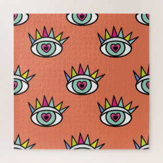 Sport ogen patroon, psychedelische vintage. legpuzzel