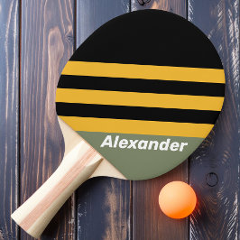Sport Olijfgroene Nachtlicht Strepen met Naam Tafeltennisbatje