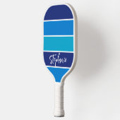 Sport Onderscheidend Blauw Gestreept Pickleball Paddle (Links)