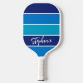 Sport Onderscheidend Blauw Gestreept Pickleball Paddle (Achterkant)