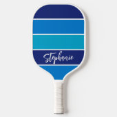 Sport Onderscheidend Blauw Gestreept Pickleball Paddle (Voorkant)