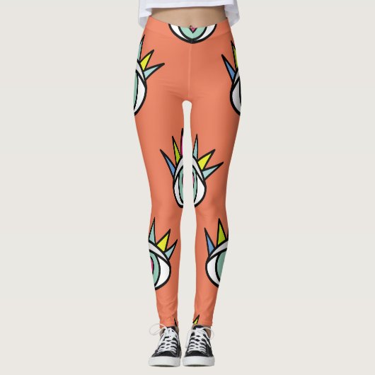 Sport oogpatroon, psychedelische . leggings (Voorkant)