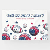 Sport op 4 juli feest spandoek (Horizontaal)