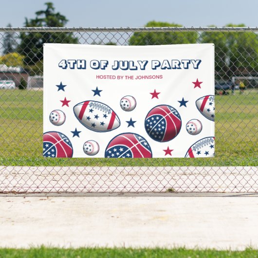 Sport op 4 juli feest spandoek (Insitu)