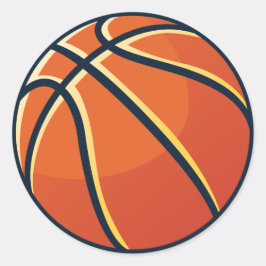 Sport Oranje Basketbal Verjaardagsfeest Favoriet Ronde Sticker
