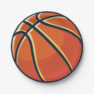 Sport Oranje Basketbal Verjaardagsfeestje Papieren Bordje