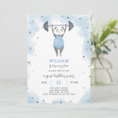 Sport Panda Uitnodiging voor verjaardag (Staand voorkant)