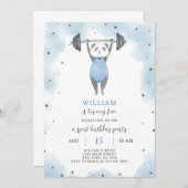 Sport Panda Uitnodiging voor verjaardag (Voorkant / Achterkant)