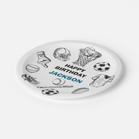 Sport partij papier borden papieren bordje (Gekanteld)