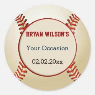 Sport Party Baseball thema Gepersonaliseerde stick Ronde Sticker