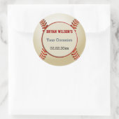Sport Party Baseball thema Gepersonaliseerde stick Ronde Sticker (Tas)