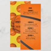 Sport Party Basketbal thema Menu kaarten (Voorkant / Achterkant)