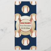 Sport Party Honkbal thema Personaliseren Menu kaar (Achterkant)