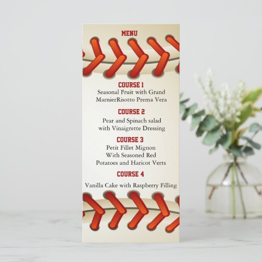 Sport Party Honkbal thema Personaliseren Menu kaar (Staand voorkant)