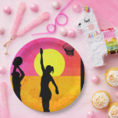 Sport Party Idee Netball Geëerd Papieren Bordje (Feest)