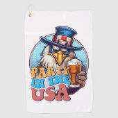 Sport Party in de Verenigde Staten Golfhanddoek (Voorkant)