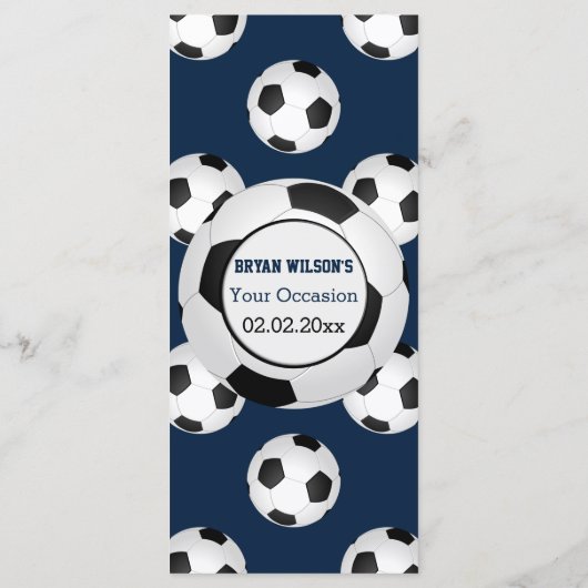 Sport Party Voetbal thema Personaliseren Menu kaar (Achterkant)