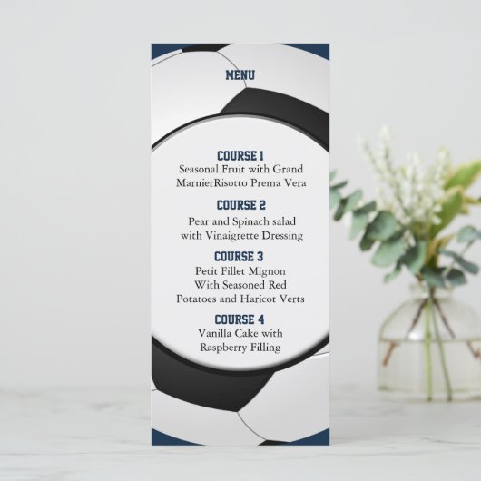 Sport Party Voetbal thema Personaliseren Menu kaar (Staand voorkant)