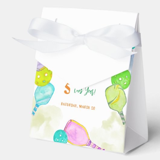 Sport Party Waterverf Pickleball thema Verjaardag Bedankdoosjes (Voorkant)