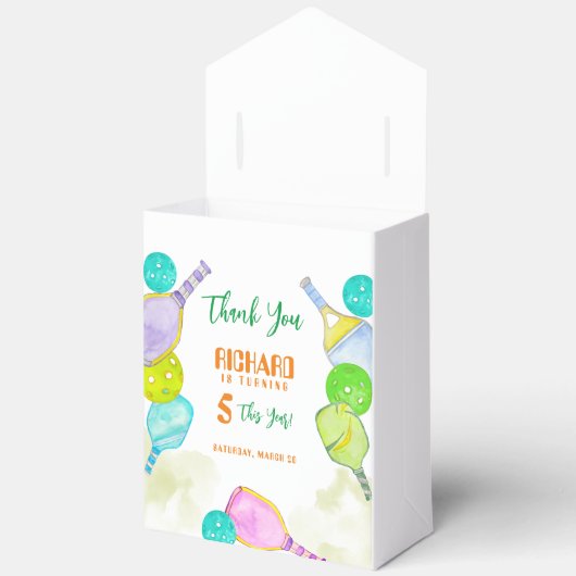 Sport Party Waterverf Pickleball thema Verjaardag Bedankdoosjes (Open)