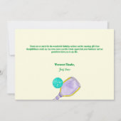 Sport Party Waterverf Pickleball thema Verjaardag Bedankkaart (Achterkant)