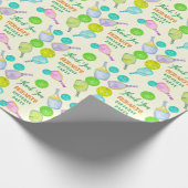 Sport Party Waterverf Pickleball thema Verjaardag Cadeaupapier (Hoek)