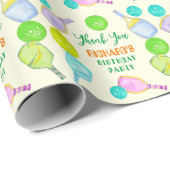 Sport Party Waterverf Pickleball thema Verjaardag Cadeaupapier (Rol Hoek)