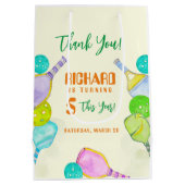 Sport Party Waterverf Pickleball thema Verjaardag Medium Cadeauzakje (Achterkant)