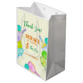 Sport Party Waterverf Pickleball thema Verjaardag Medium Cadeauzakje (Achterkant Gekanteld)