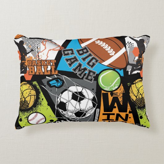 Sport Pattern With Balls Accent Kussen (Voorkant)