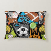 Sport Pattern With Balls Accent Kussen (Achterkant)