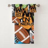 Sport Pattern With Balls Bad Handdoek (Insitu)