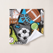 Sport Pattern With Balls Bad Handdoek (Wasdoekje)
