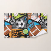 Sport Pattern With Balls Bad Handdoek (Handdoek)