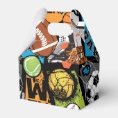 Sport Pattern With Balls Bedankdoosjes (Achterkant)