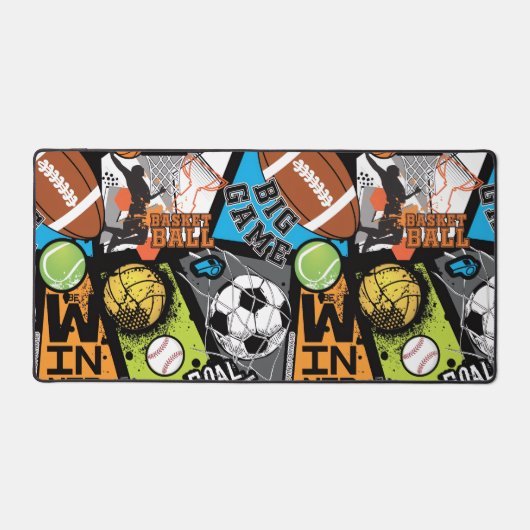 Sport Pattern With Balls Bureaumat (Voorkant)