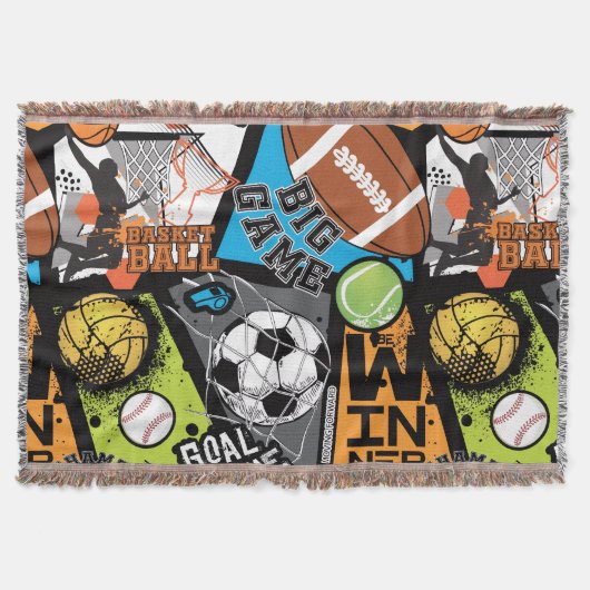 Sport Pattern With Balls Deken (Voorkant)