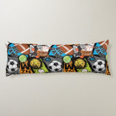 Sport Pattern With Balls Lichaamskussen (Achterkant)