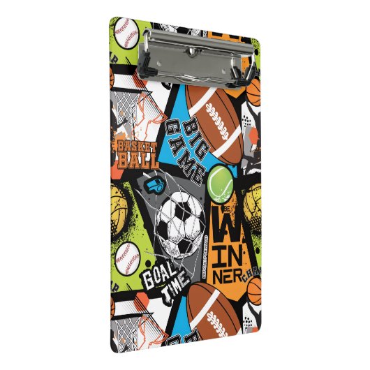 Sport Pattern With Balls Mini Klembord (Schuin)