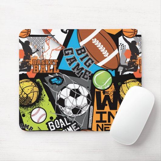 Sport Pattern With Balls Muismat (Met muis)