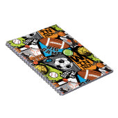 Sport Pattern With Balls Notitieboek (Rechterzijde)