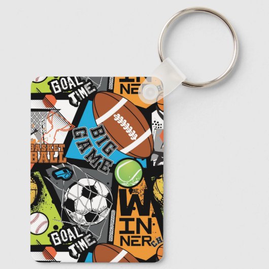 Sport Pattern With Balls Sleutelhanger (Achterkant)