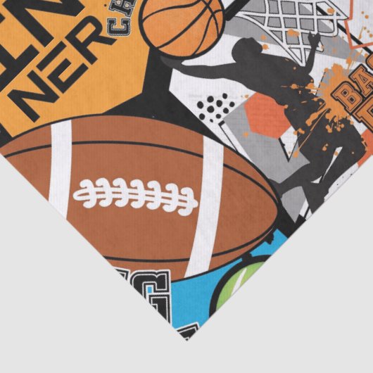 Sport Pattern With Balls Tissuepapier (Detail)