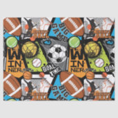 Sport Pattern With Balls Tissuepapier (Voorkant)