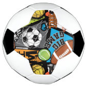 Sport Pattern With Balls Voetbal (Gedraaid)