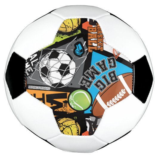 Sport Pattern With Balls Voetbal (Gedraaid)