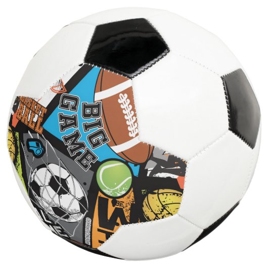 Sport Pattern With Balls Voetbal (Drie kwart)