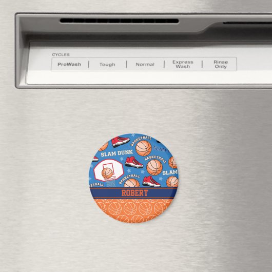 SPORT Personaliseer Naam Basketbal Fan Fun Pattern Magneet (Insitu (Vaatwasser))