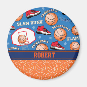 SPORT Personaliseer Naam Basketbal Fan Fun Pattern Magneet