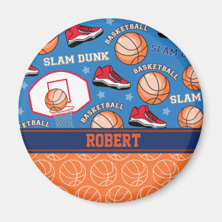 SPORT Personaliseer Naam Basketbal Fan Fun Pattern Magneet